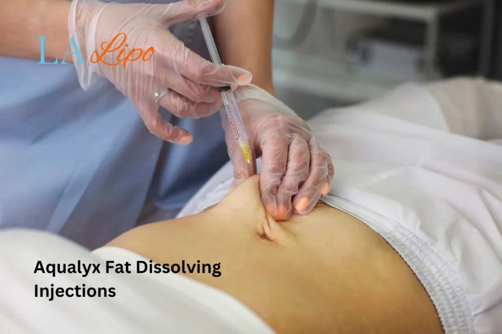 woman having fat dissolving injections Bridgend in the stomach