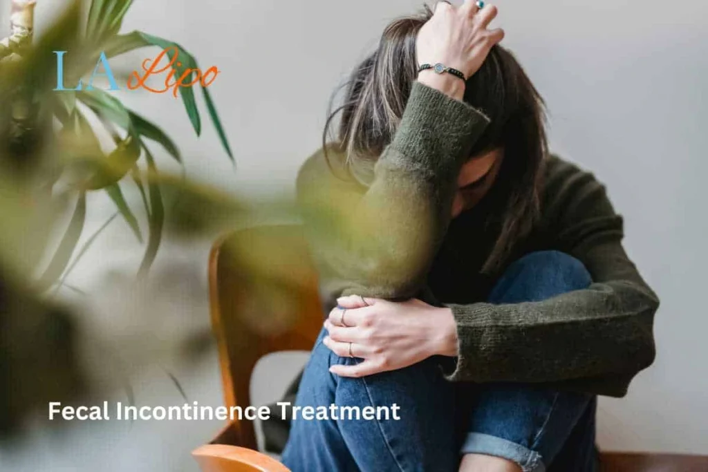 woman worried about fecal incontinence diet Bridgend