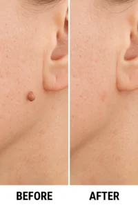 Skin tags removal Bridgend before and after