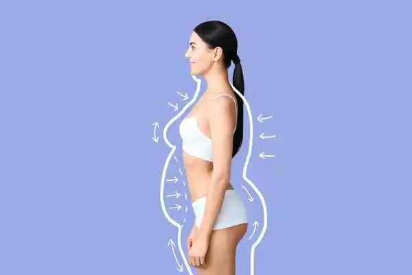 image of woman experiencing fat reduction treatment Bridgend
