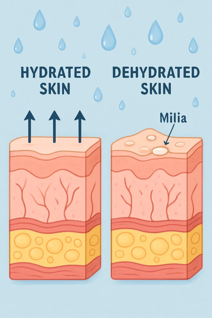 The importance of hydration and milia production Bridgend